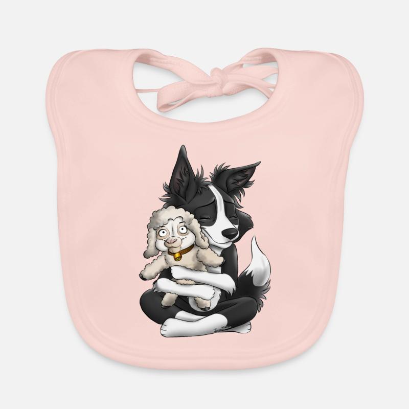 Ich bin ein Schäferhund - schwarz - Baby Bio-Lätzchen - Rose