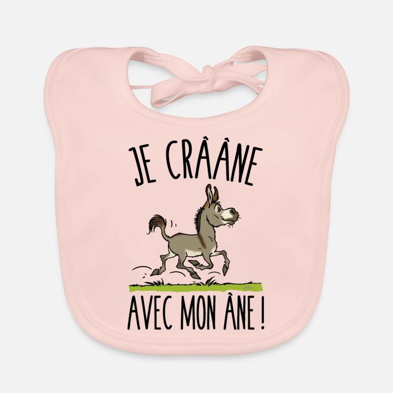 Je crâne avec mon âne (âne gris) Bavoir bio Bébé