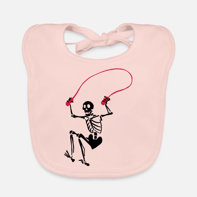 Skeleton jumping rope Organic Baby Bibs