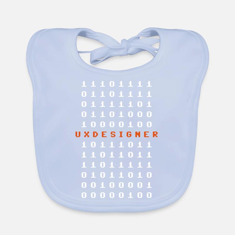 UX Designer Nerd Matrix Bit Bytes Gift Organic Baby Bibs