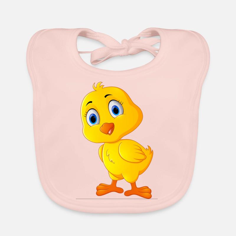 poulet mignon, poulet doux - Bavoir bio Bébé - rose