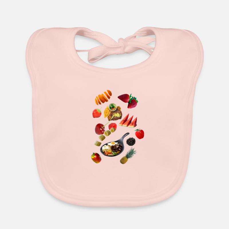 nourriture - Bavoir bio Bébé - rose