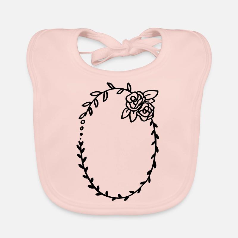 Black wreath with rose gift Organic Baby Bibs