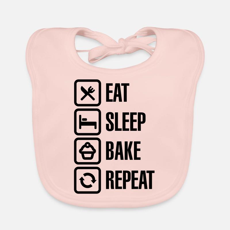 Eat Sleep Bake Repeat Organic Baby Bibs