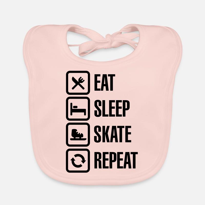 Eat sleep speed Eis skate repeat Baby Bio-Lätzchen