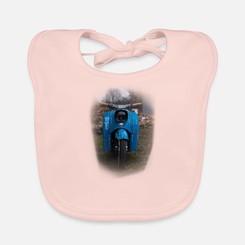 Simson Schwalbe old school - Bavoir bio Bébé - rose