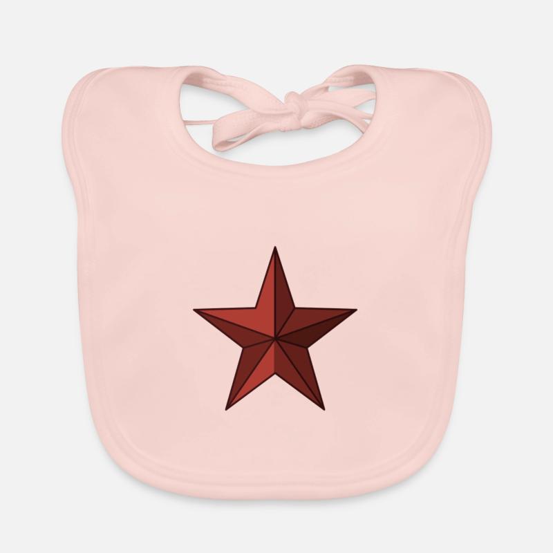 Étoile rouge - Bavoir bio Bébé - rose