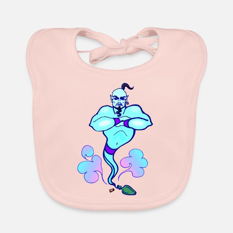 Génie dans la bouteille - Bavoir bio Bébé - rose