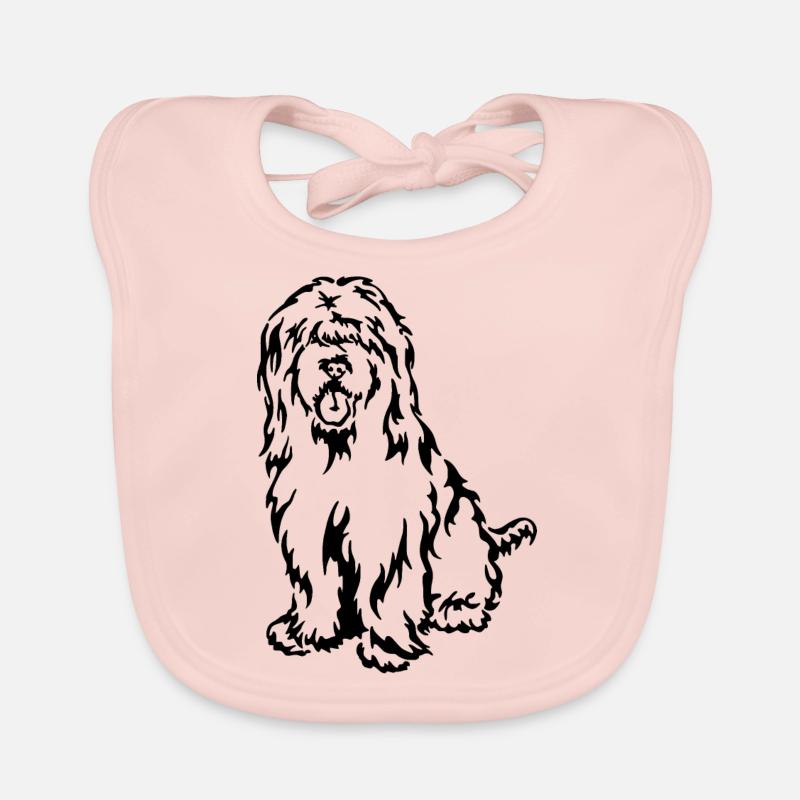 Briard - Bavoir bio Bébé - rose
