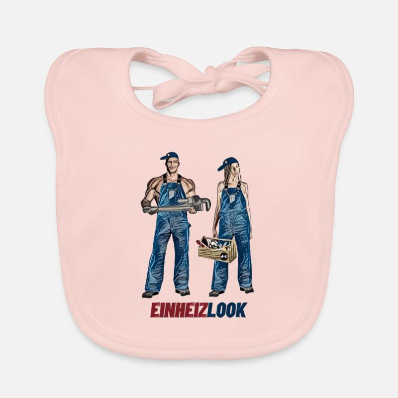 Einheitslook vs Einheizlook. Heizungsmonteure. Baby Bio-Lätzchen