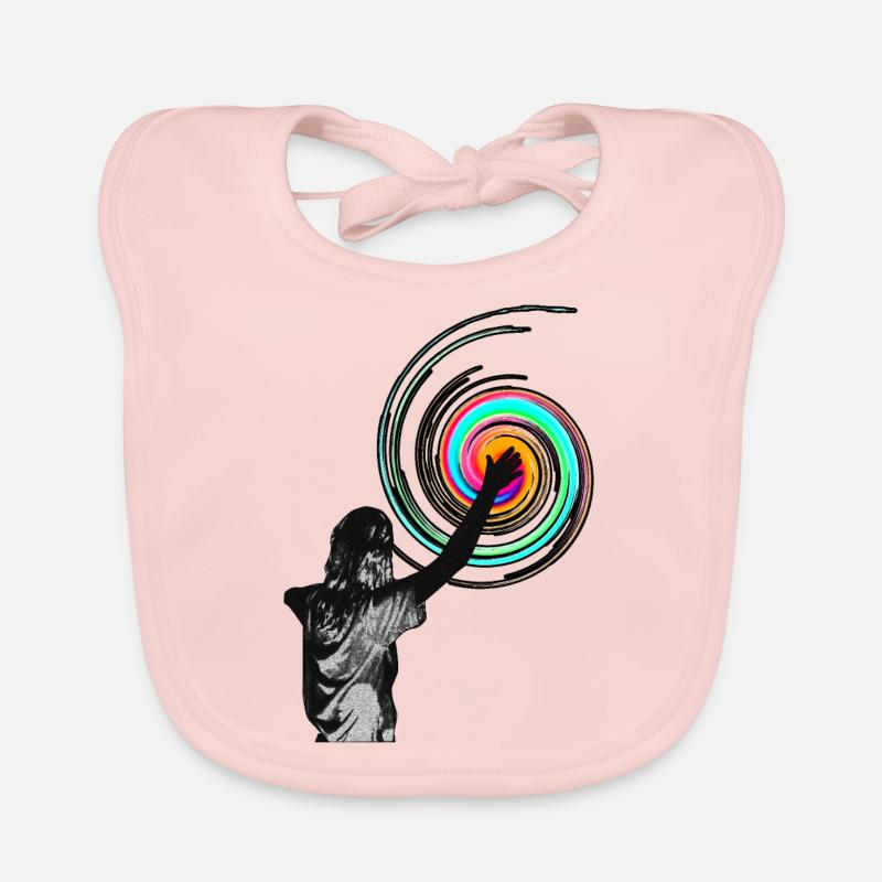 amelie silhouette tourbillon - Bavoir bio Bébé - rose