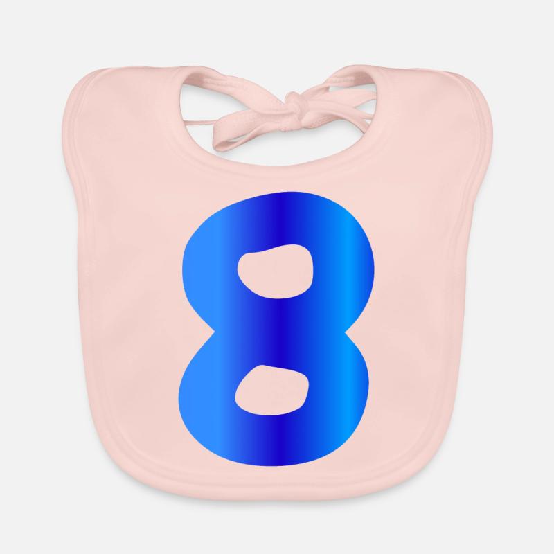 8 years birthday blue Organic Baby Bibs