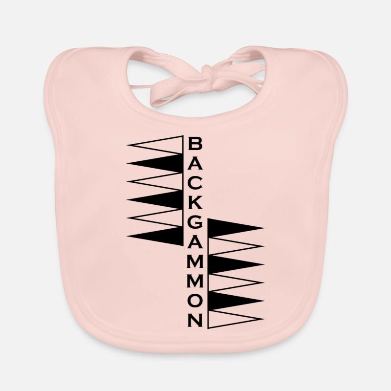 Boardgame Chess Backgammon Game Night - Organic Baby Bibs - rose