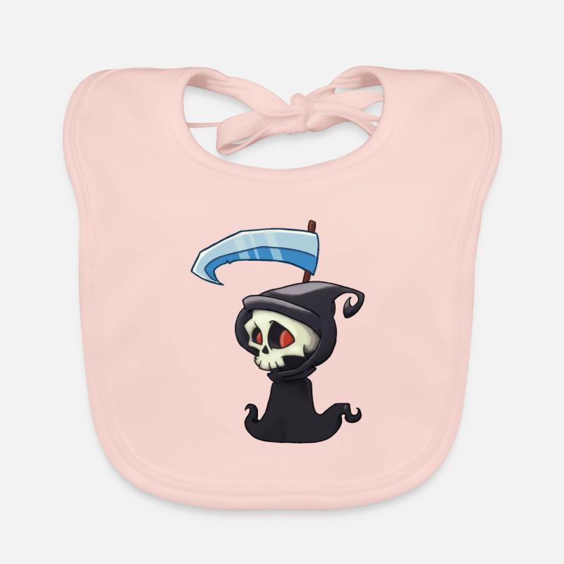 Death Skull - Baby Bio-Lätzchen - Rose