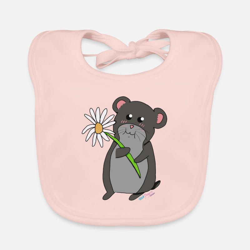 Hamster avec fleur Bavoir bio Bébé