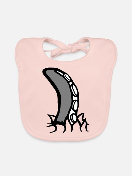 Tentacule Octopus Monster Chemise déchirée Alien - Bavoir bio Bébé - rose - Devant