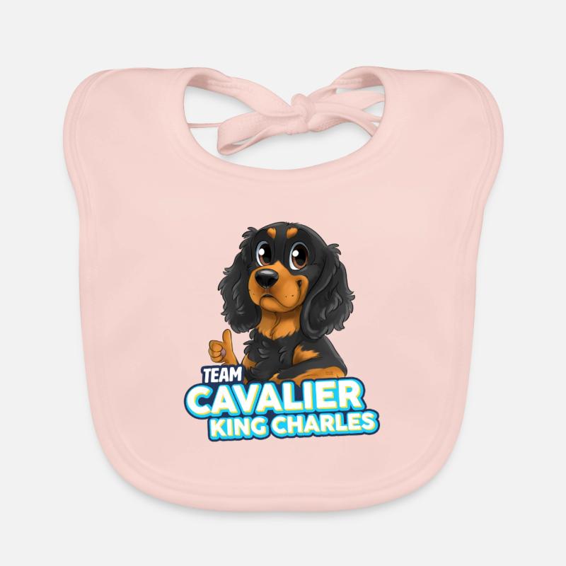 TEAM Cavalier King Charles - Noir et Feu Bavoir bio Bébé
