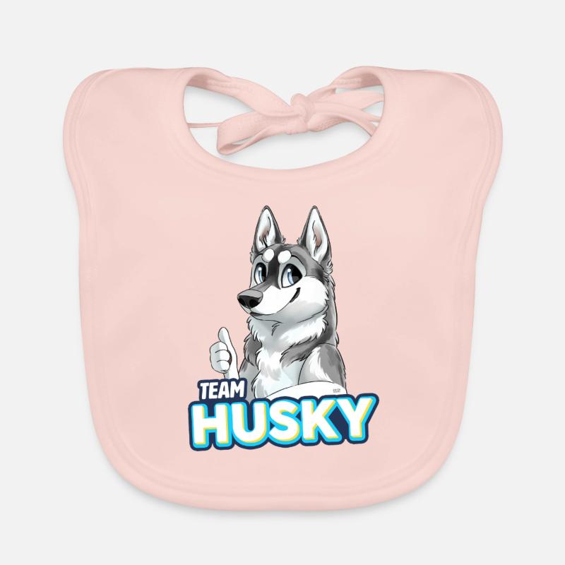 TEAM Husky - Grau Baby Bio-Lätzchen