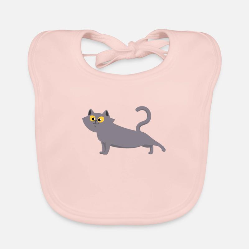 Graue Katze Stretching Baby Bio-Lätzchen