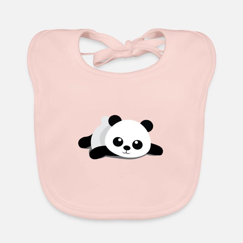 Dessin animé panda couché Bavoir bio Bébé