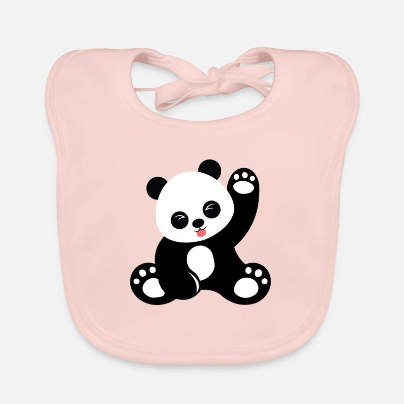 Dessin animé mignon panda assis Bavoir bio Bébé