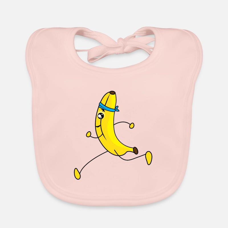 Dessin animé de banane en cours d'exécution Bavoir bio Bébé