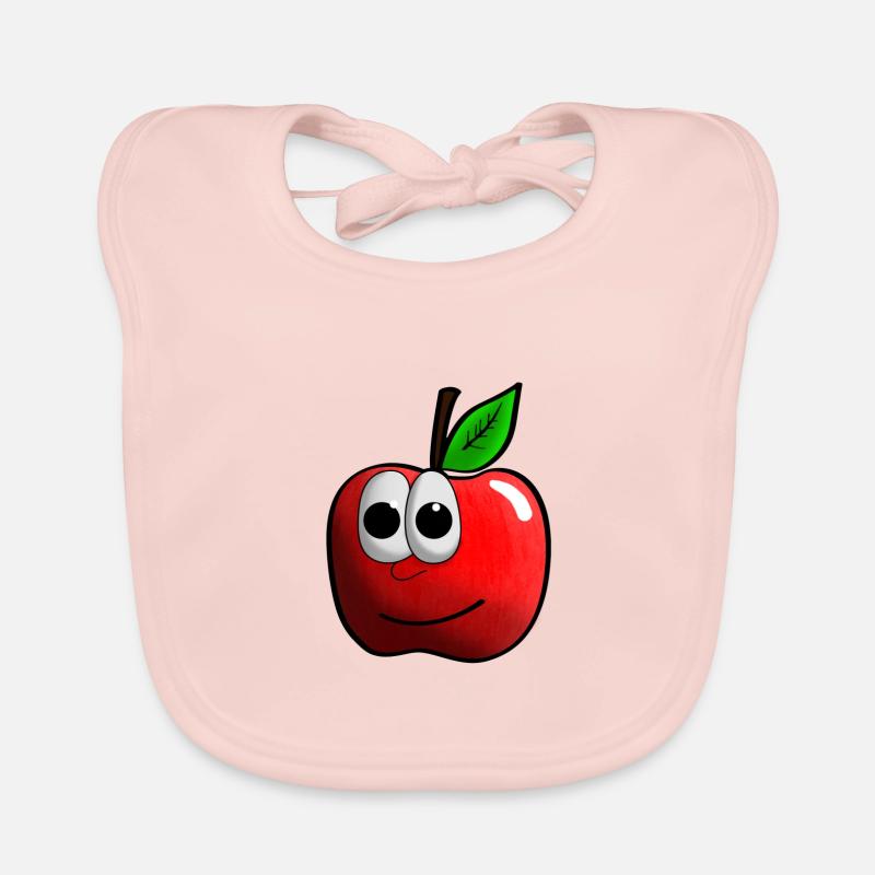 Apfel mit Gesicht Grafik Baby Bio-Lätzchen