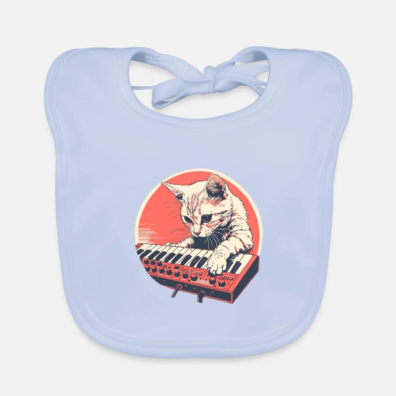 Synth Cat Stil Vintage Baby Bio-Lätzchen