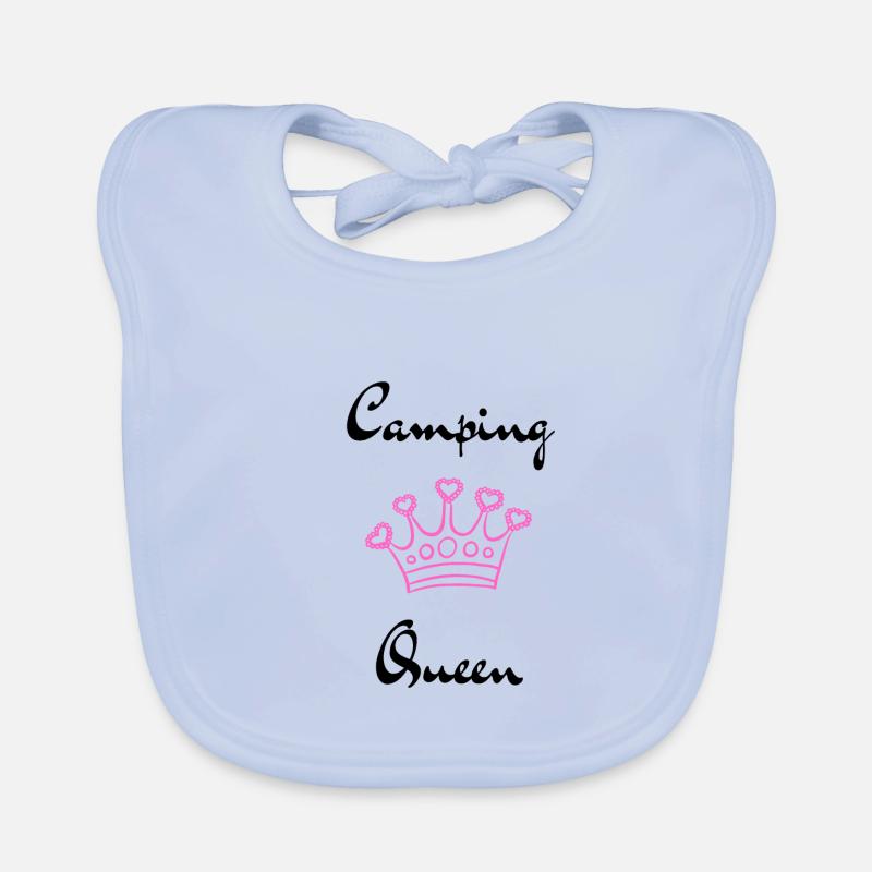 Camping Queen (schwarz) Baby Bio-Lätzchen