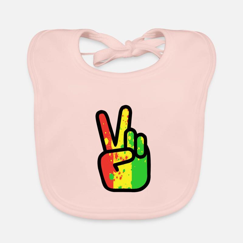 FRIEDENSZEICHEN RASTA Baby Bio-Lätzchen