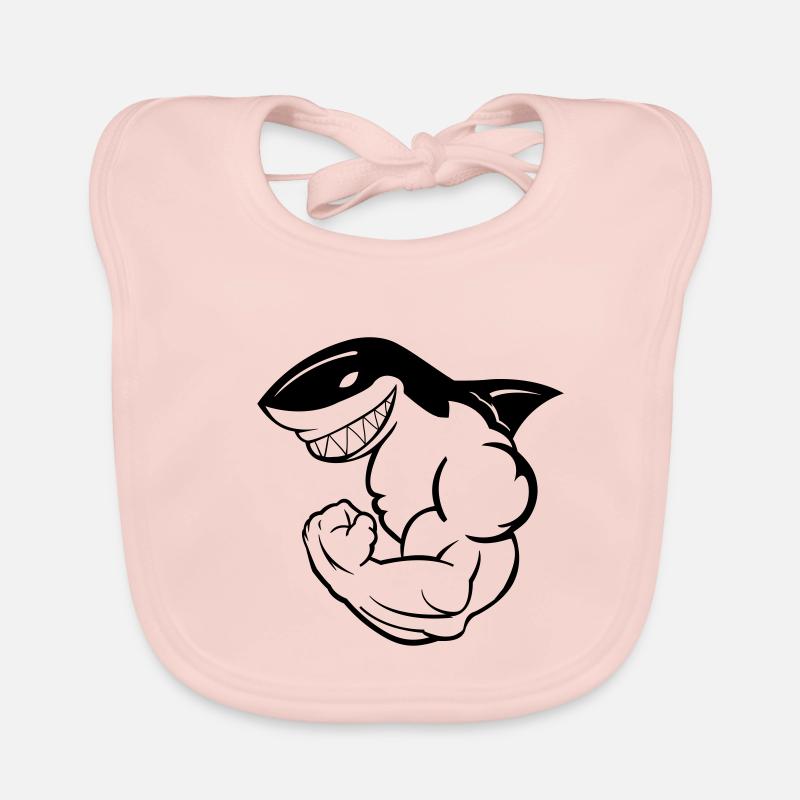 strong shark Organic Baby Bibs