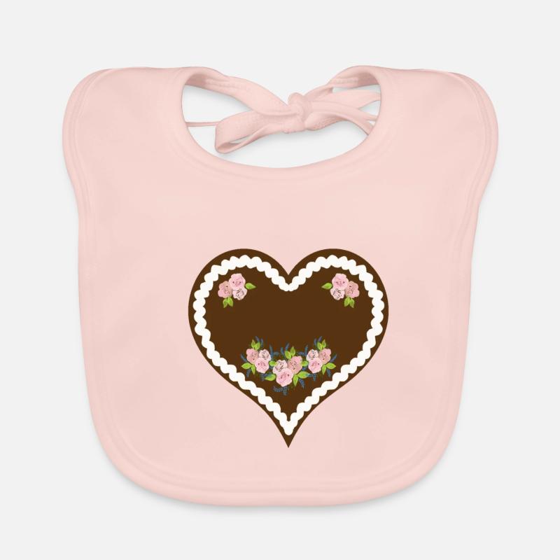 Gingerbread heart blank / CUSTOMIZABLE Organic Baby Bibs