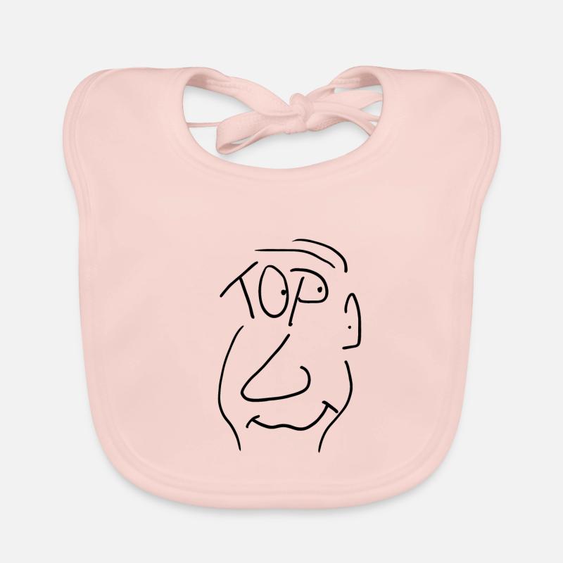 Top 200 head - pure head - black Organic Baby Bibs