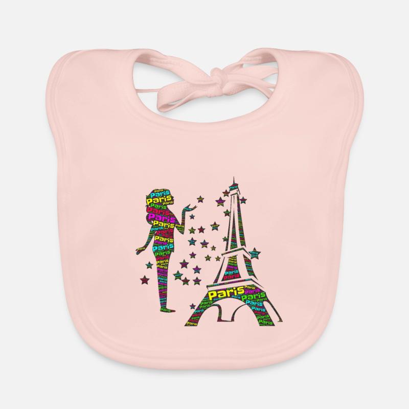 Paris in Farbe - Baby Bio-Lätzchen - Rose