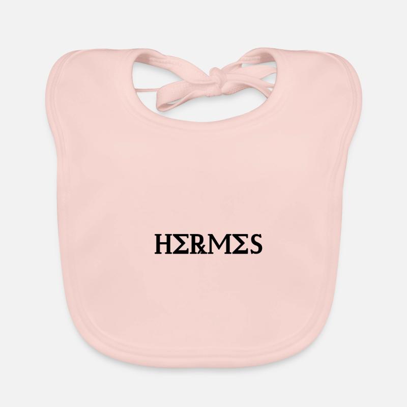 Hermes design black in Greek script Organic Baby Bibs