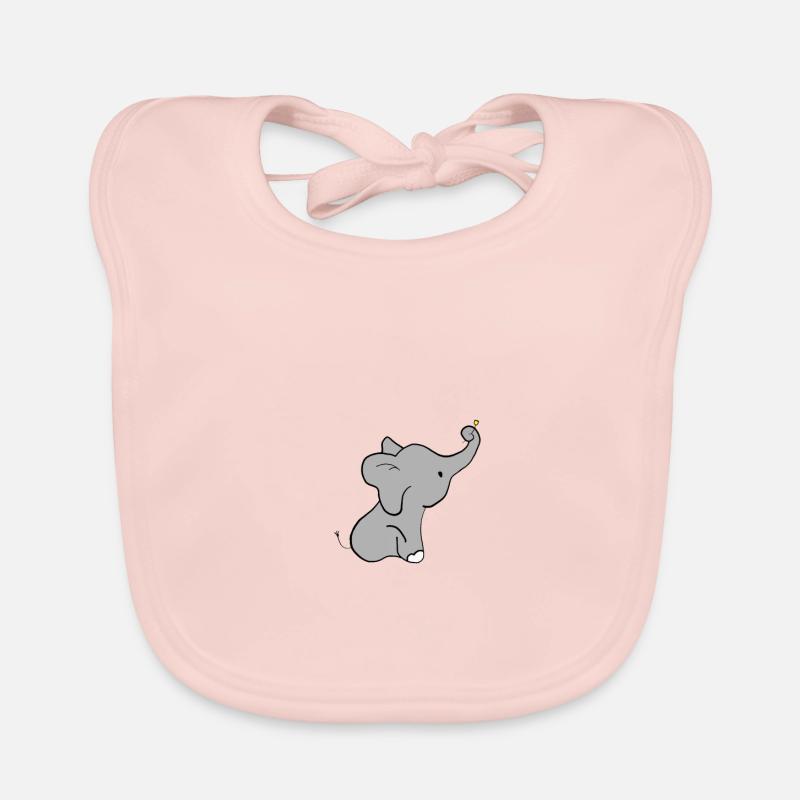 Petit éléphant avec fleur Bavoir bio Bébé
