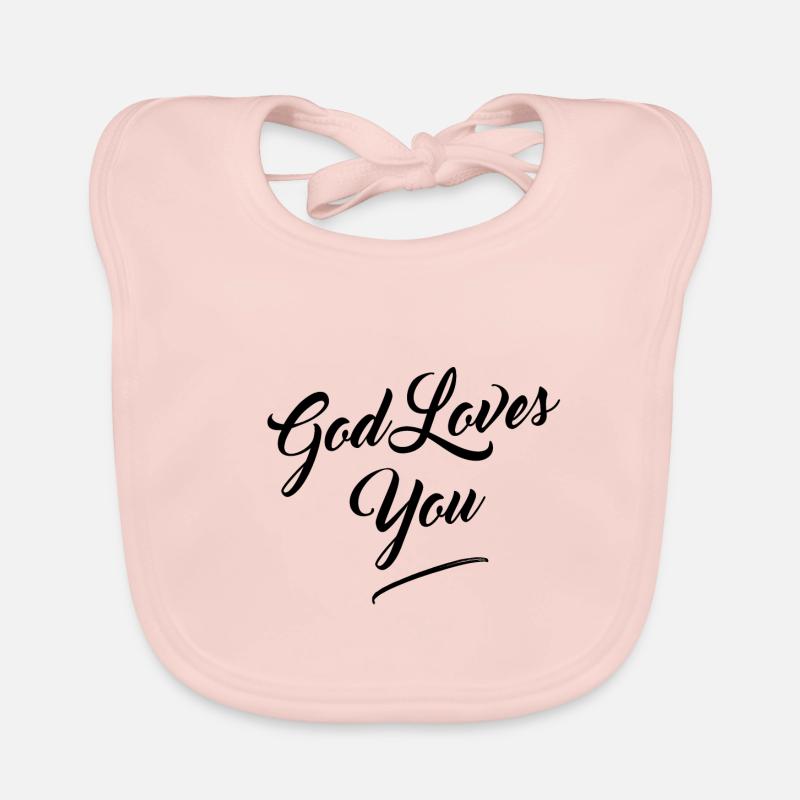 Dieu t'aime - Bavoir bio Bébé - rose