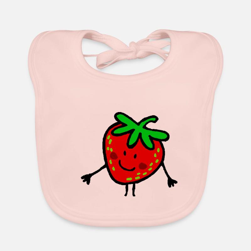 Fraise - Bavoir bio Bébé - rose