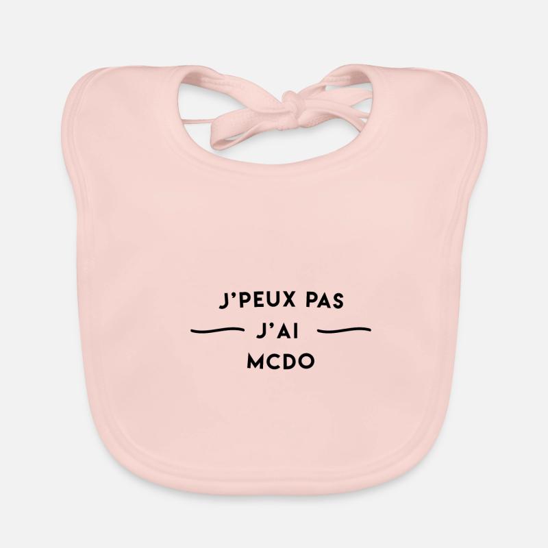 Jpeux pas j'ai Mcdo T Shirt - Bavoir bio Bébé - rose