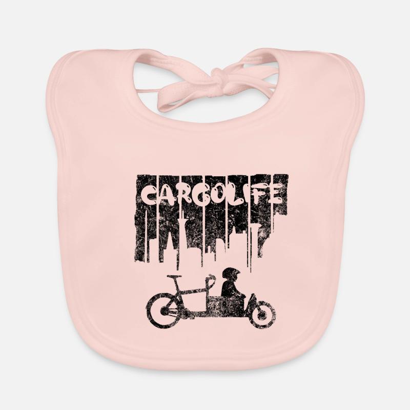 Vélo cargo avec enfant - Bavoir bio Bébé - rose