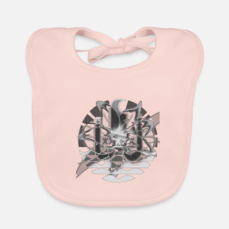 Un emblème stylé - Bavoir bio Bébé - rose