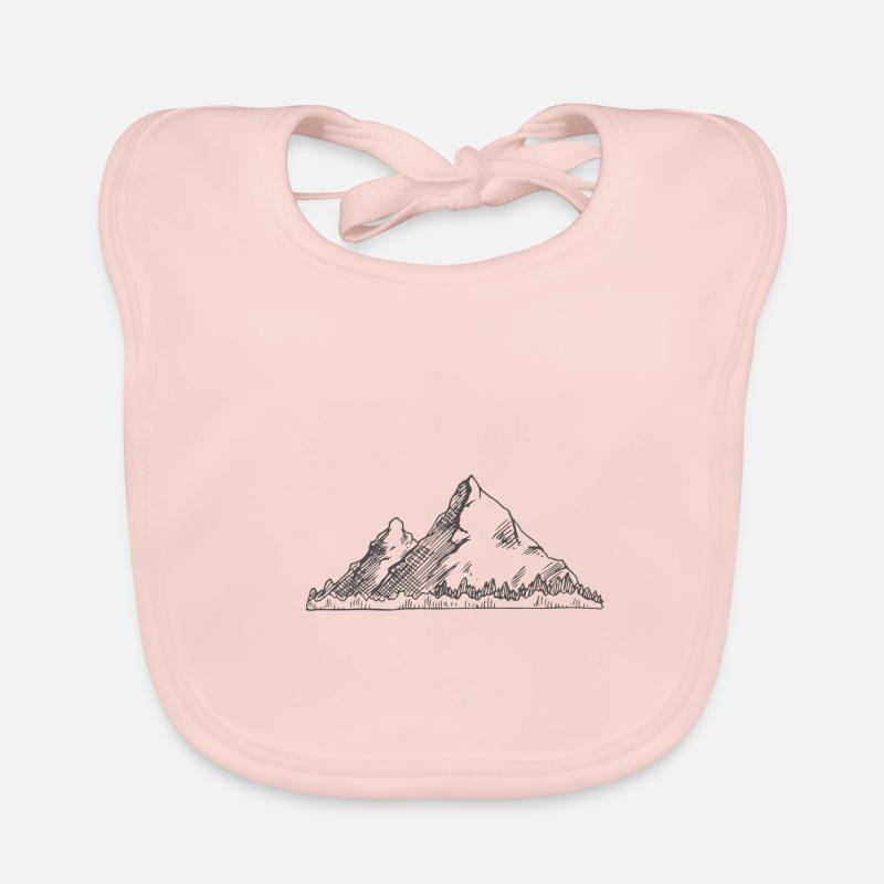 les montagnes - Bavoir bio Bébé - rose