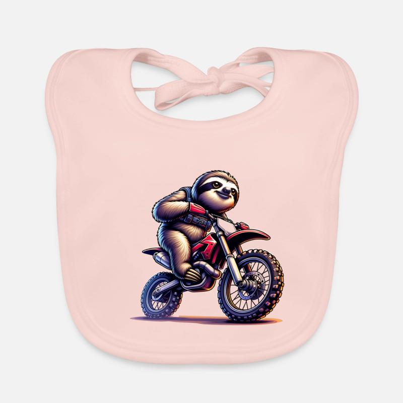 Cool Sloth Enduro Motocross Design Baby Bio-Lätzchen
