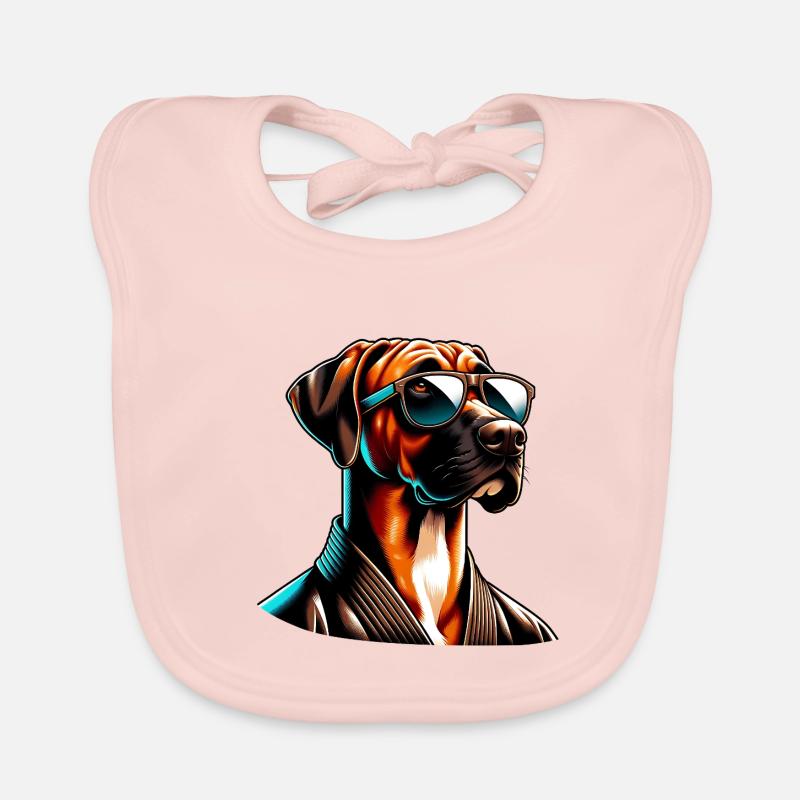 Karaté Rodesian Ridgeback avec lunettes de soleil Bavoir bio Bébé