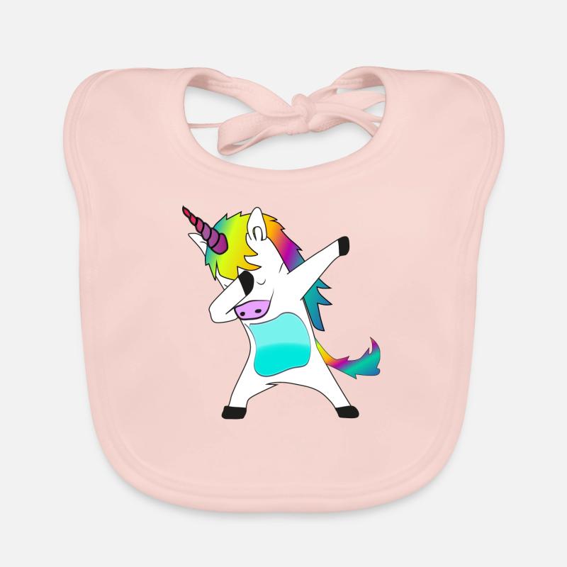 Unicorn Licorne néon Bavoir bio Bébé