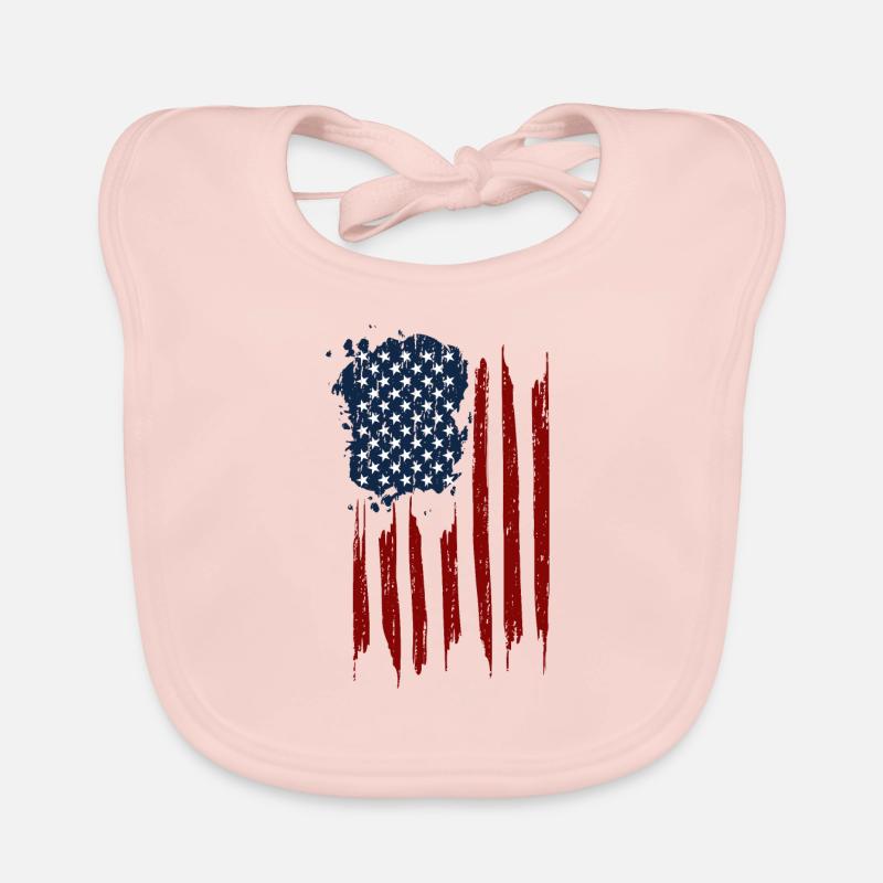 US Flag - USA flag Organic Baby Bibs