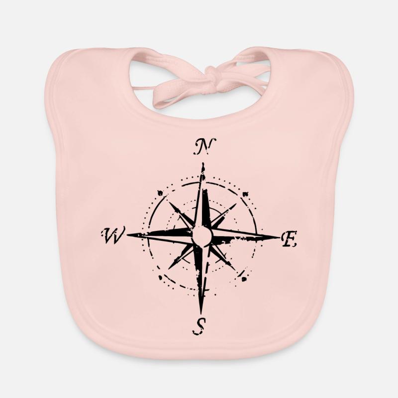 Windrose avec les points cardinaux Bavoir bio Bébé
