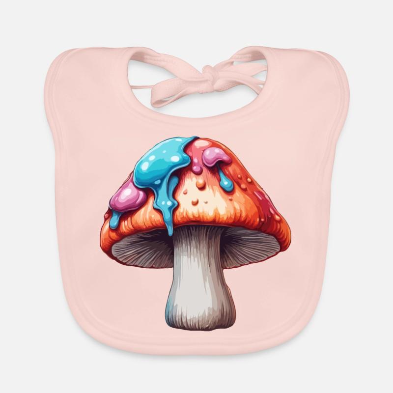 Champignon / Champignon / Prairie / Forêt / Goa / Psy Bavoir bio Bébé