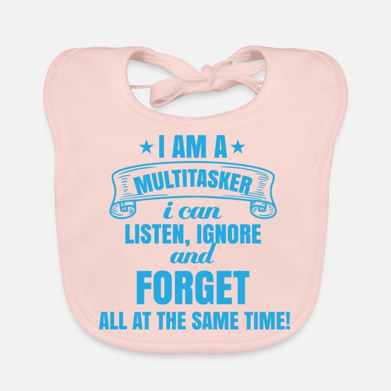 Je suis multitâche : écouter, ignorer, oublier Bavoir bio Bébé