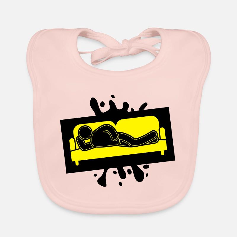 Couch Sleeping Sofa Tired Icon Organic Baby Bibs